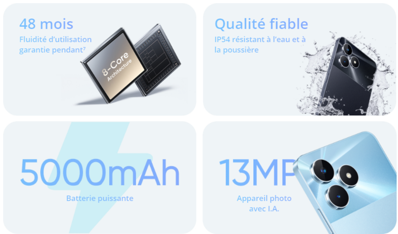 smartphone realme note c50 tunisie fiche technique