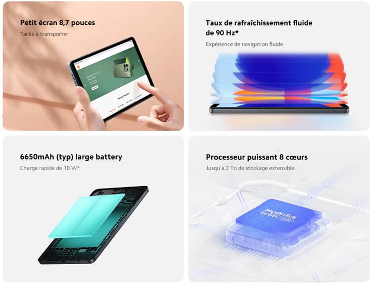 tablette Xiaomi Redmi Pad SE fiche tehnique
