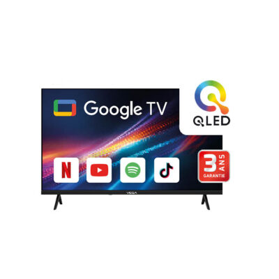 TÉLÉVISEUR VEGA F43F1QBG 43″ QLED FHD SMART GOOGLE TV + RÉCEPTEUR INTÉGRÉ