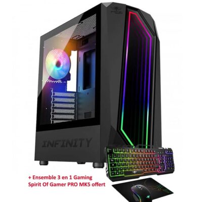 PC DE BUREAU GAMER SPIRIT I7-12700F 8GO 500GO SSD RTX 5060 8GO